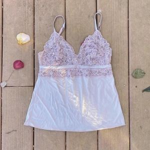 Dusty pink sheer lace coquette
